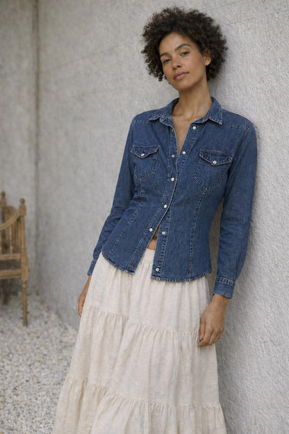 Vintage Fiorucci Dark Blue Denim Shirt — additional view 5