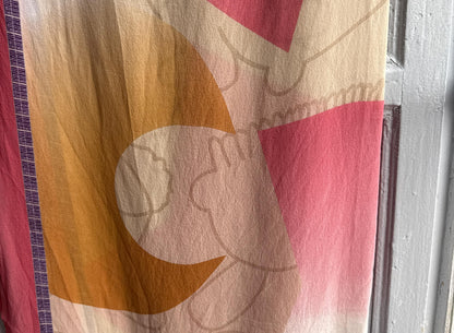 Vintage Silk Scarf, Soft Pink Abstract Pattern — additional view 6