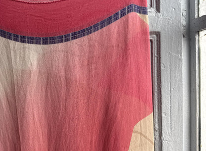 Vintage Silk Scarf, Soft Pink Abstract Pattern — additional view 5