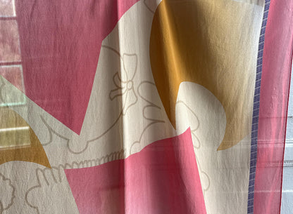 Vintage Silk Scarf, Soft Pink Abstract Pattern — additional view 13