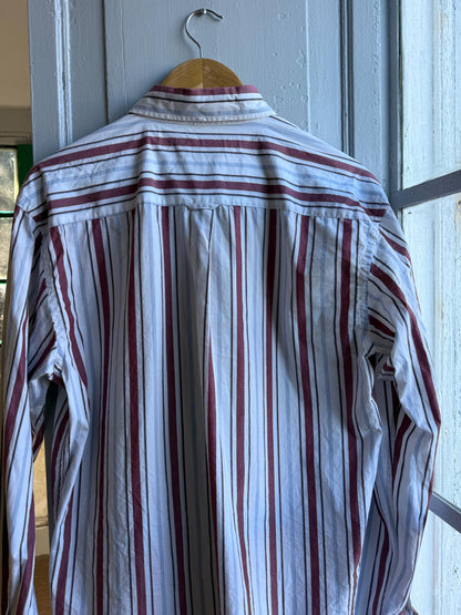 Vintage Barreds Sport Striped Shirt,m Mens Cotton Button Down, Relaxed Old Money Size L