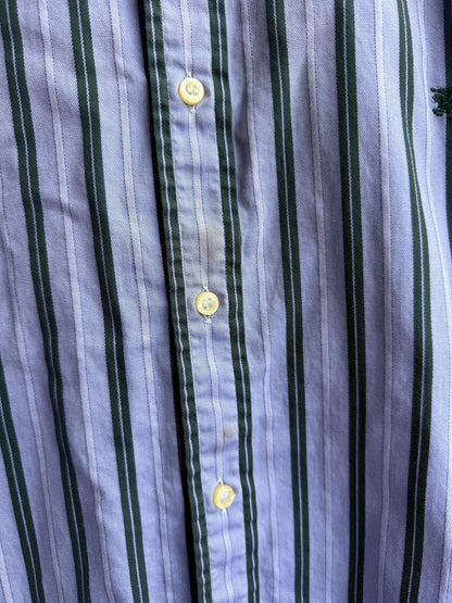 Vintage Burberry London Striped Shirt Mens Blue Button Down Luxury Cotton Old Money Designer Oversized XL