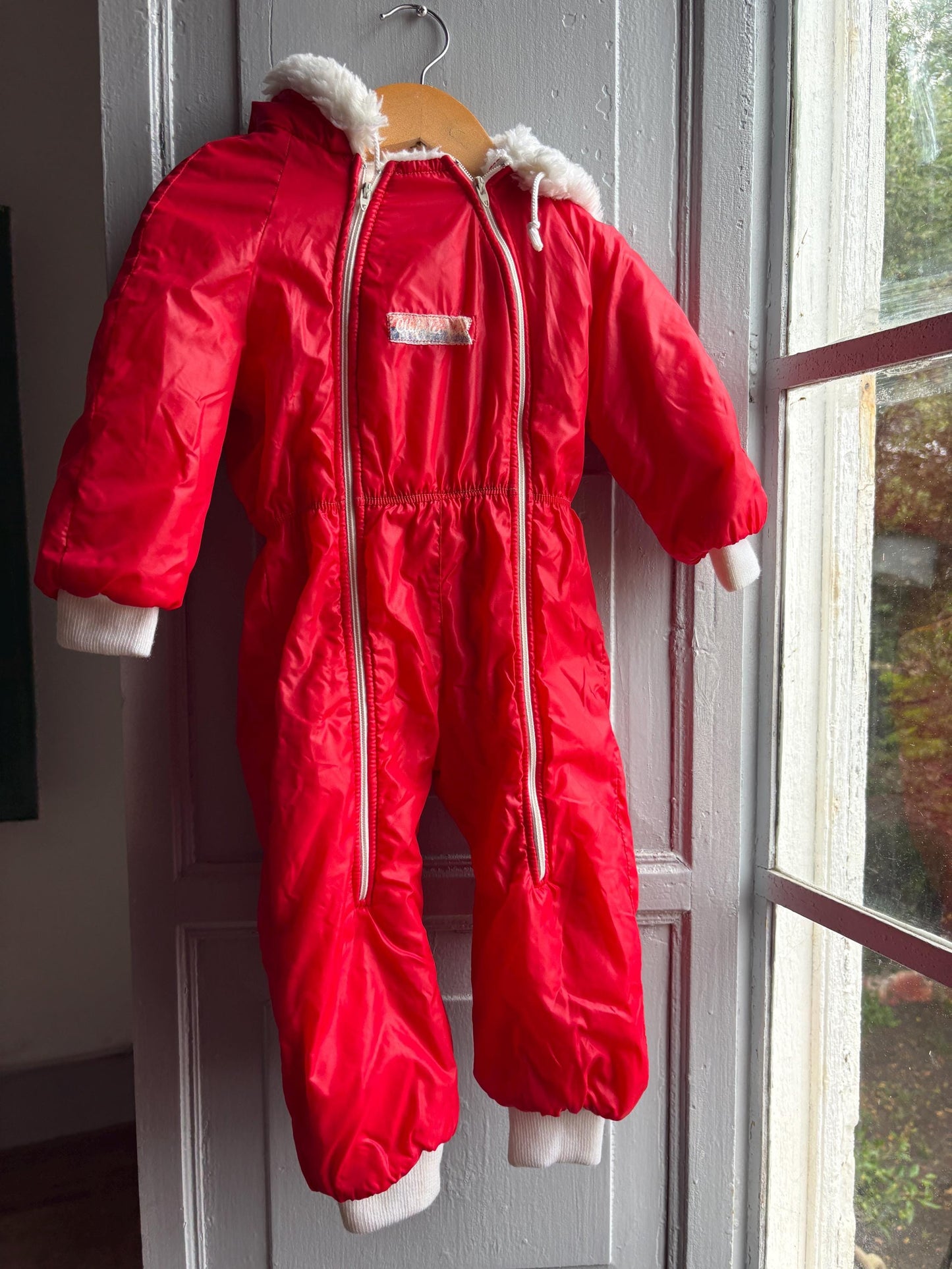 Vintage Italian Red Baby Snowsuit — additional view 7