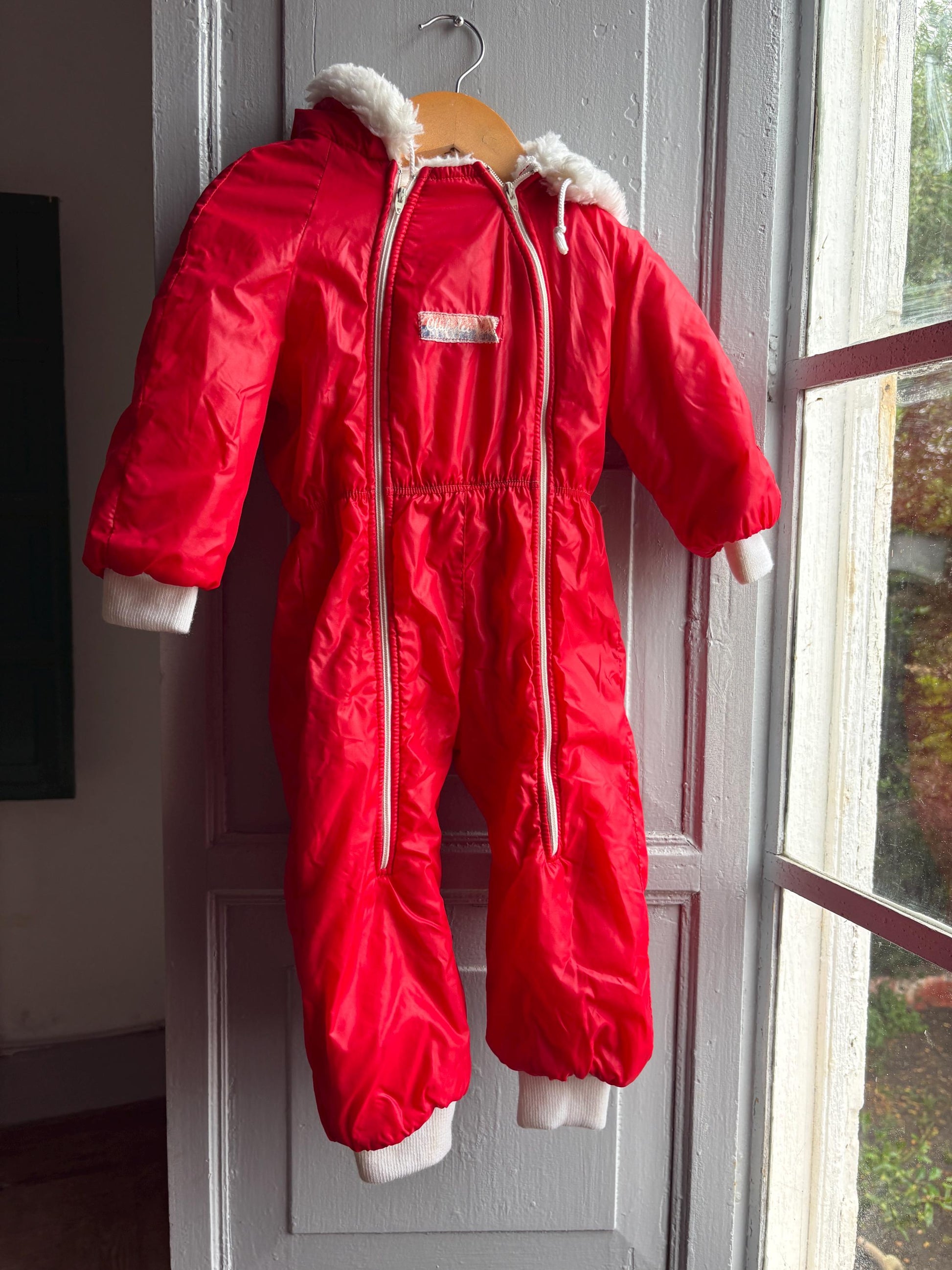 Vintage Italian Red Baby Snowsuit — additional view 5