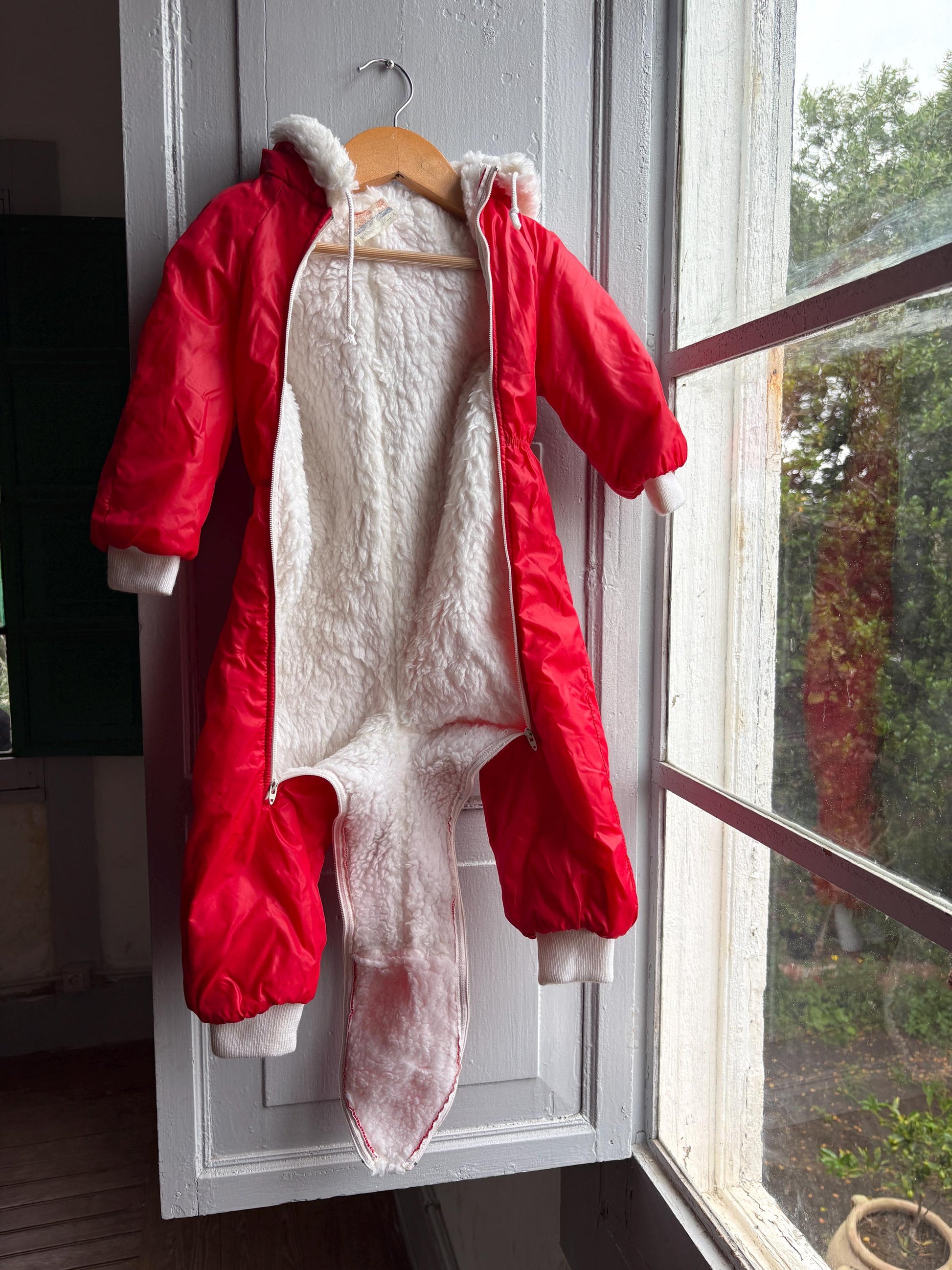 Vintage Italian Red Baby Snowsuit — additional view 8