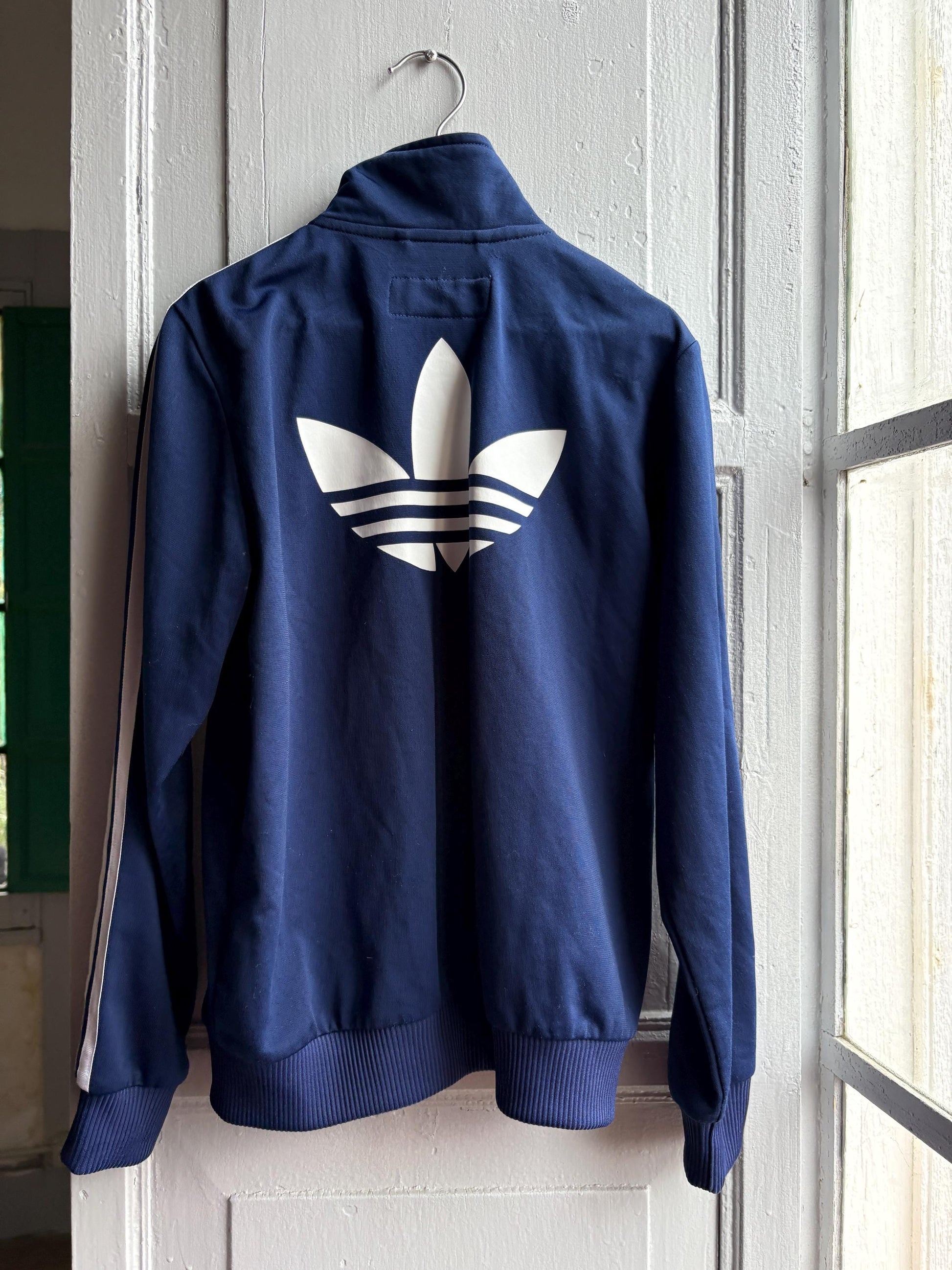Adidas Kids Track Jacket, Navy Blue Zip Up Sportswear, 3 Stripe Jacket, Vintage Boys Age 10