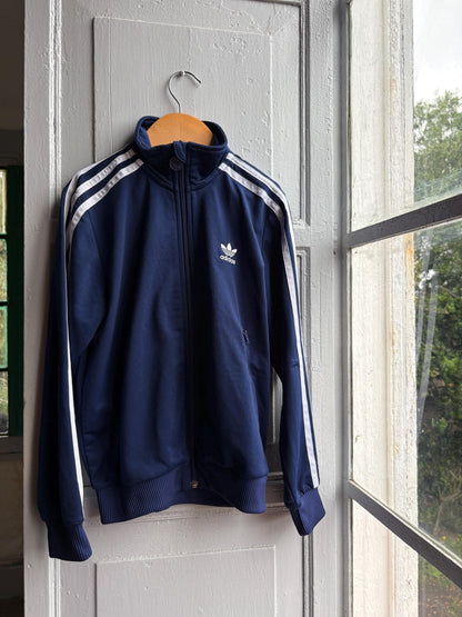 Adidas Kids Track Jacket, Navy Blue Zip Up Sportswear, 3 Stripe Jacket, Vintage Boys Age 10