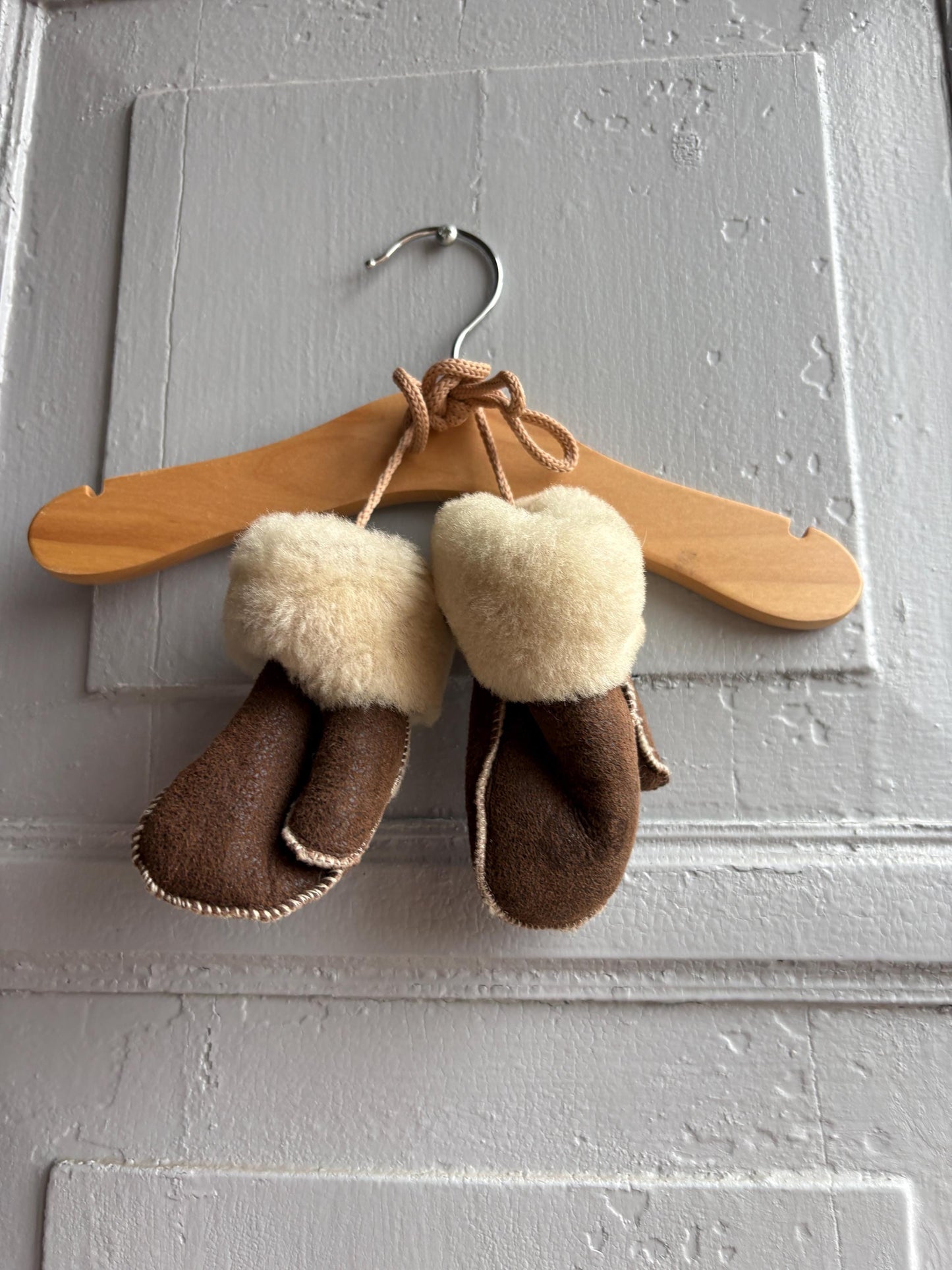 Wool Lined Baby Mittens for Toddlers — back view
