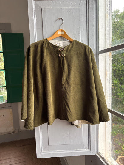 Forest Green Corduroy Poncho, Yoli & Otis, Kids M