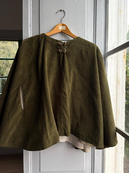 Forest Green Corduroy Poncho, Yoli & Otis, Kids M
