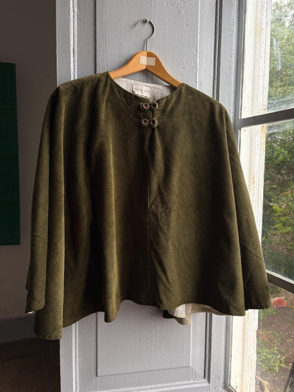 Forest Green Corduroy Poncho, Yoli & Otis, Kids M