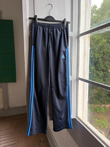 Vintage Adidas Track Pants, Y2K Sportswear, Navy Blue Wide Leg Joggers, Kids Teen 14A fashion