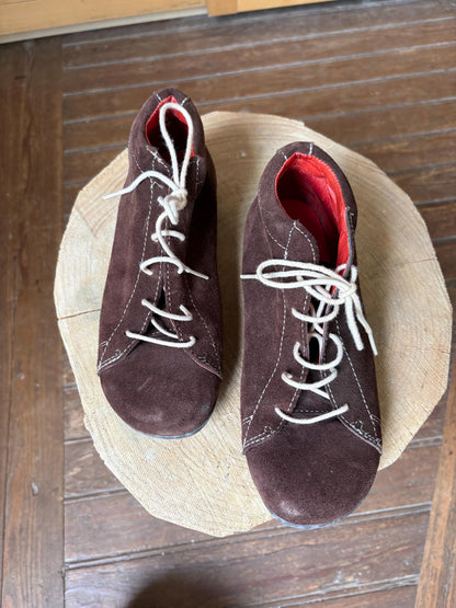 Vintage Brown Suede Lace-Up Sneakers — additional view 6
