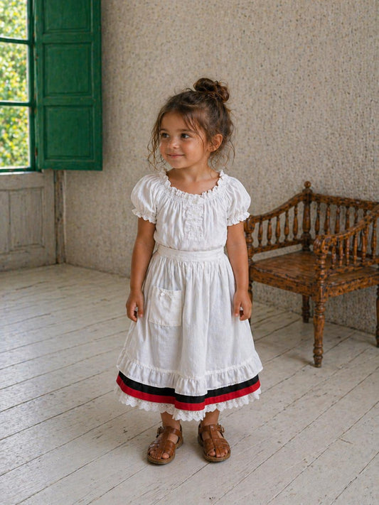 Vintage Spanish Folklore Dirndl Set for Kids