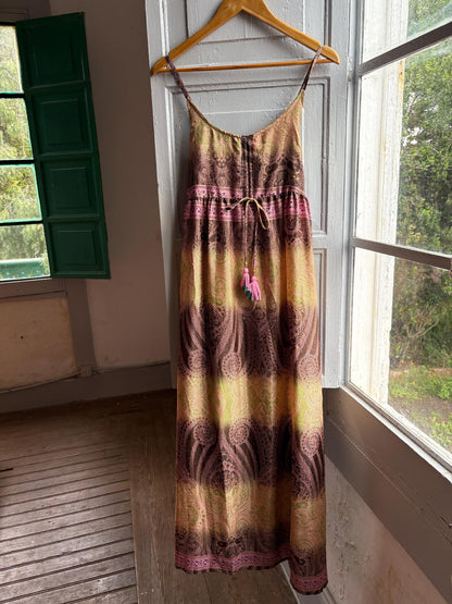 Silk Paisley Maxi Dress — detail