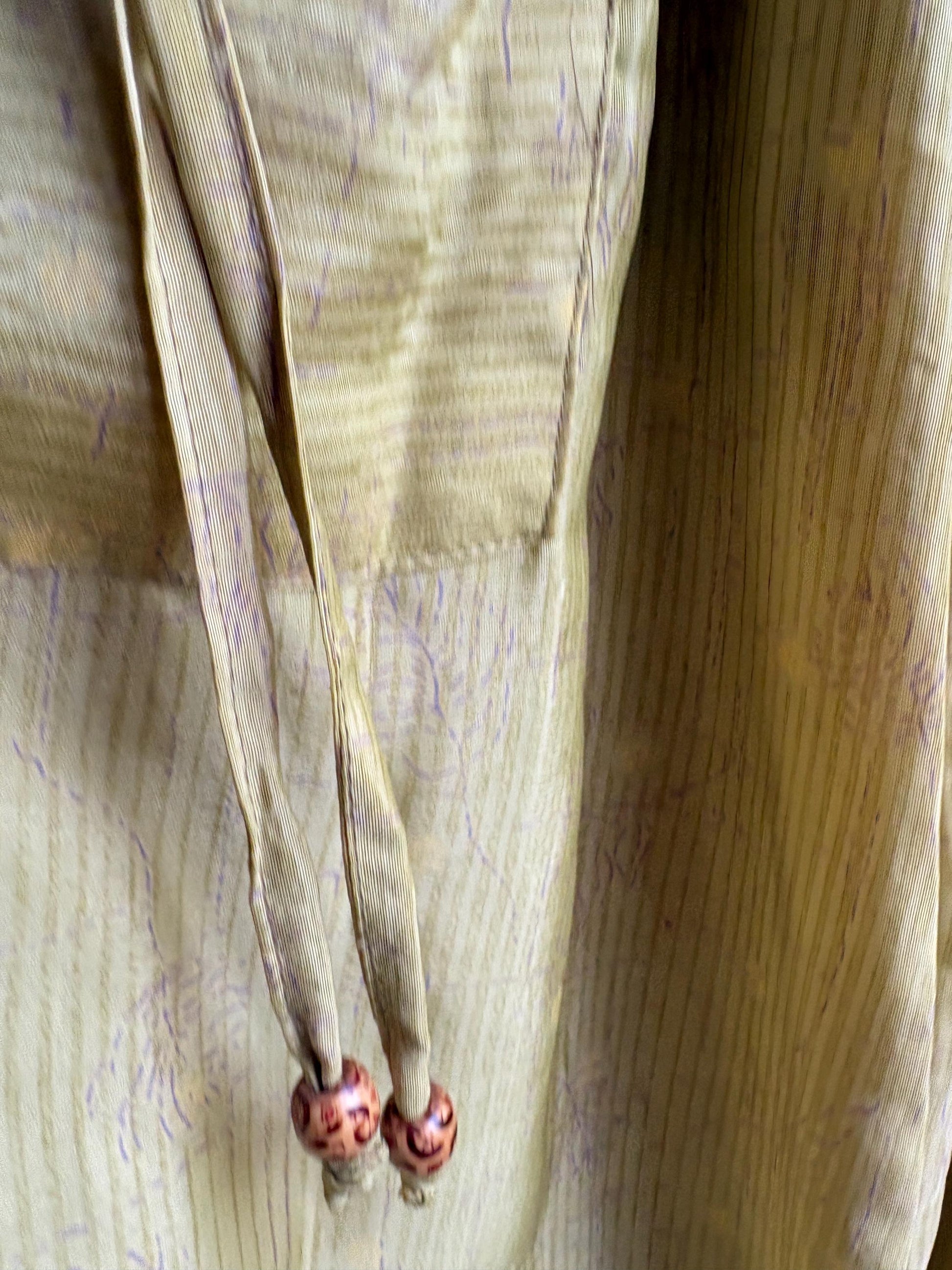 Vintage Silk Green Paisley Pants — back view