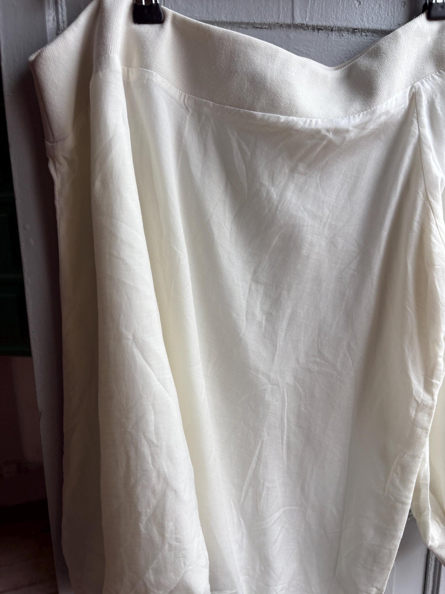 White One Shoulder Asymmetric Top — back view
