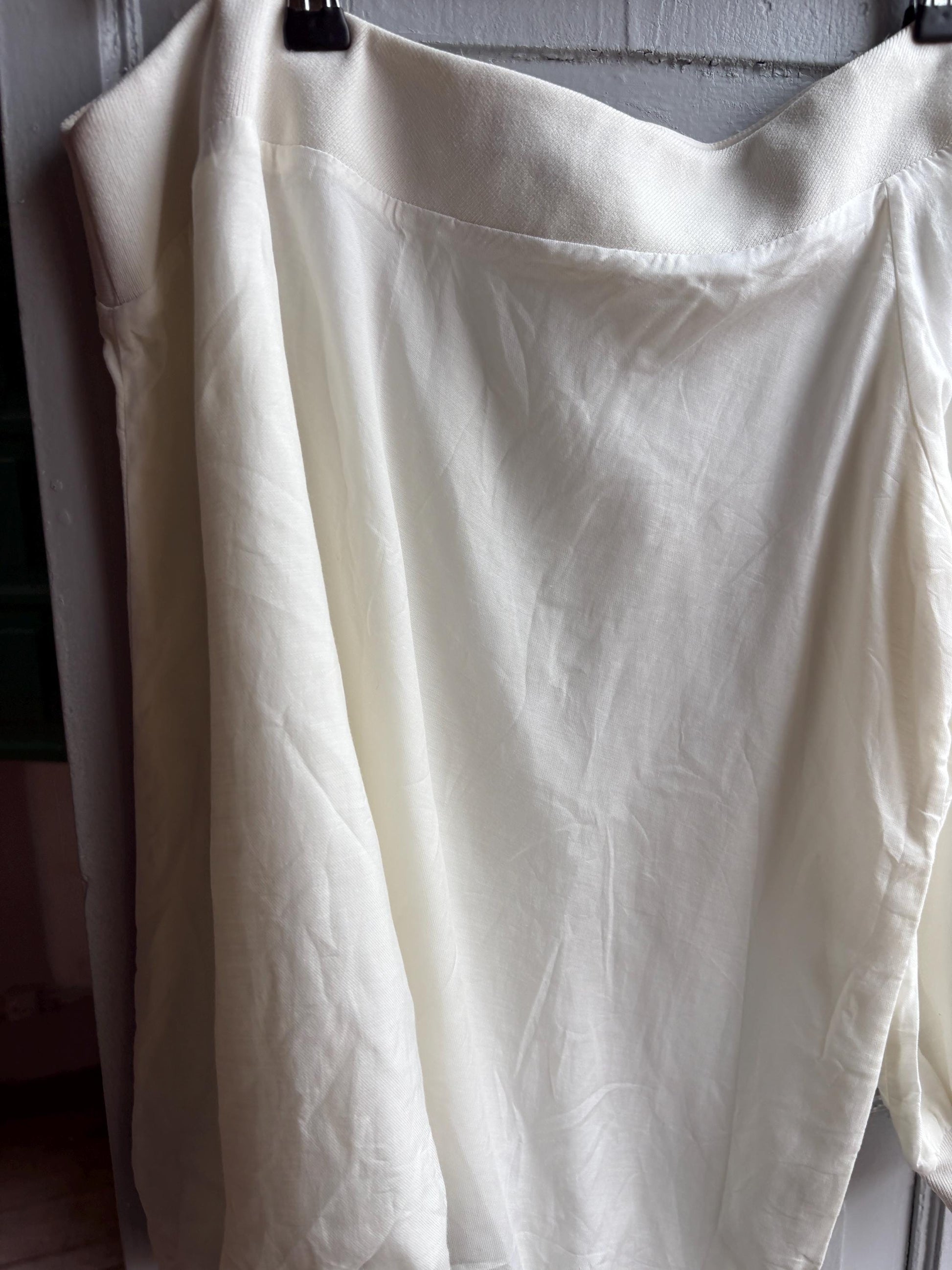 White One Shoulder Asymmetric Top — back view