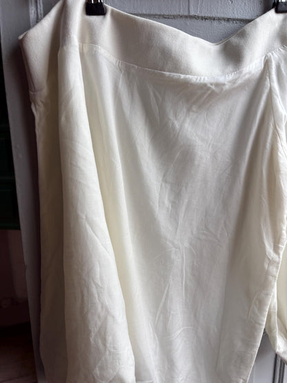 White One Shoulder Asymmetric Top — back view