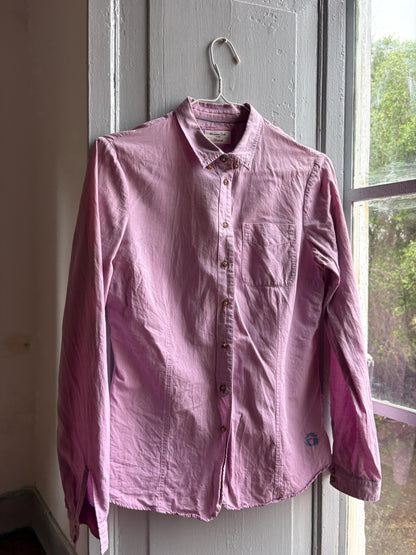 Massimo Dutti Pink Cotton Shirt, Women Button Down Blouse, Minimalist Preppy Luxury style, Casual Chic Top,