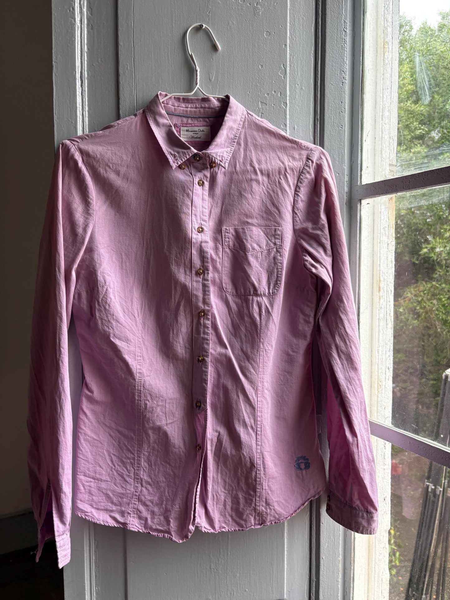 Massimo Dutti Pink Cotton Shirt, Women Button Down Blouse, Minimalist Preppy Luxury style, Casual Chic Top,