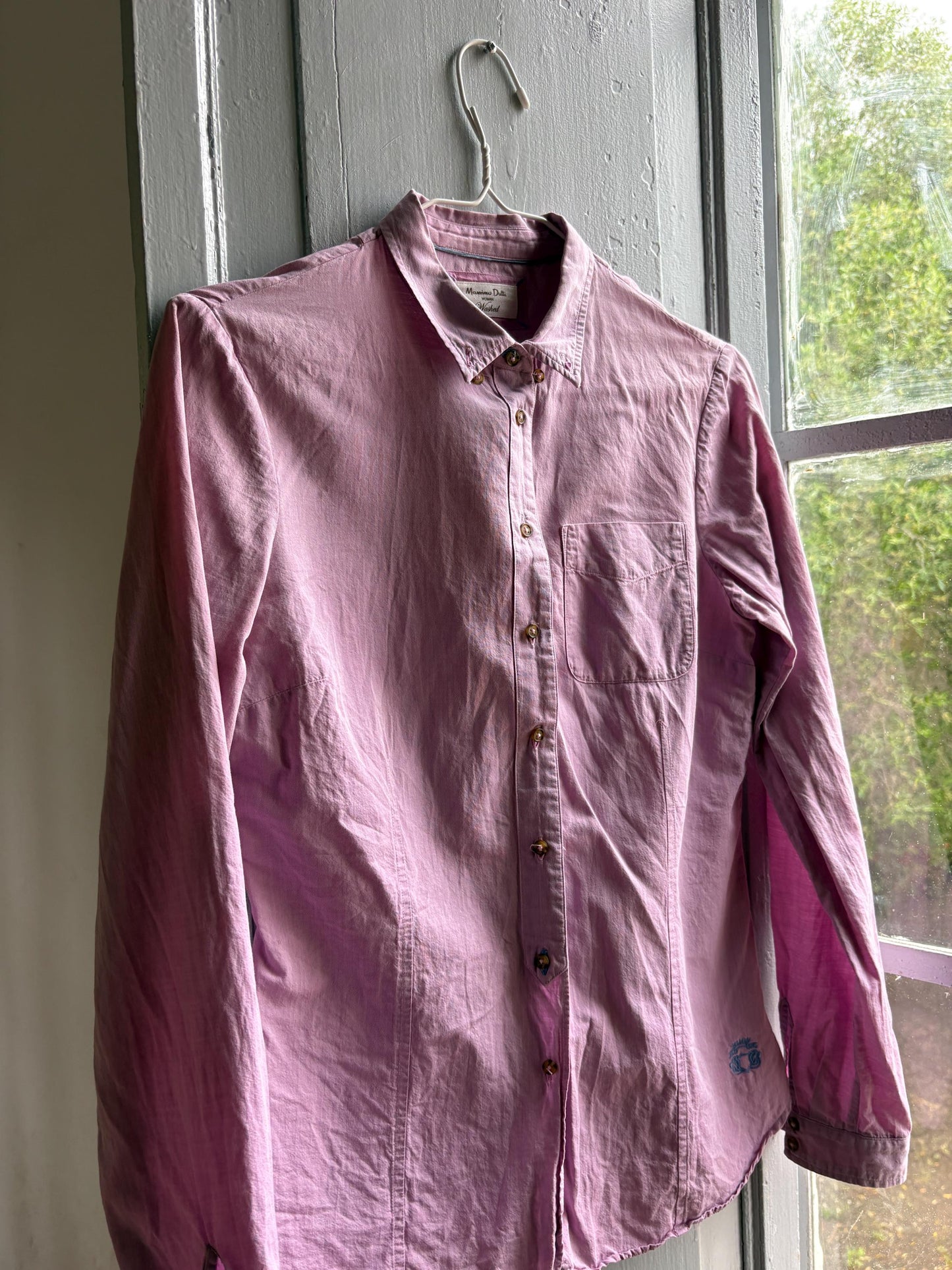 Massimo Dutti Pink Cotton Shirt, Women Button Down Blouse, Minimalist Preppy Luxury style, Casual Chic Top,