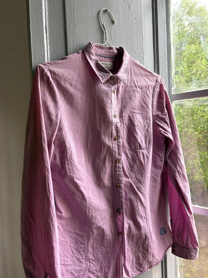 Massimo Dutti Pink Cotton Shirt, Women Button Down Blouse, Minimalist Preppy Luxury style, Casual Chic Top,