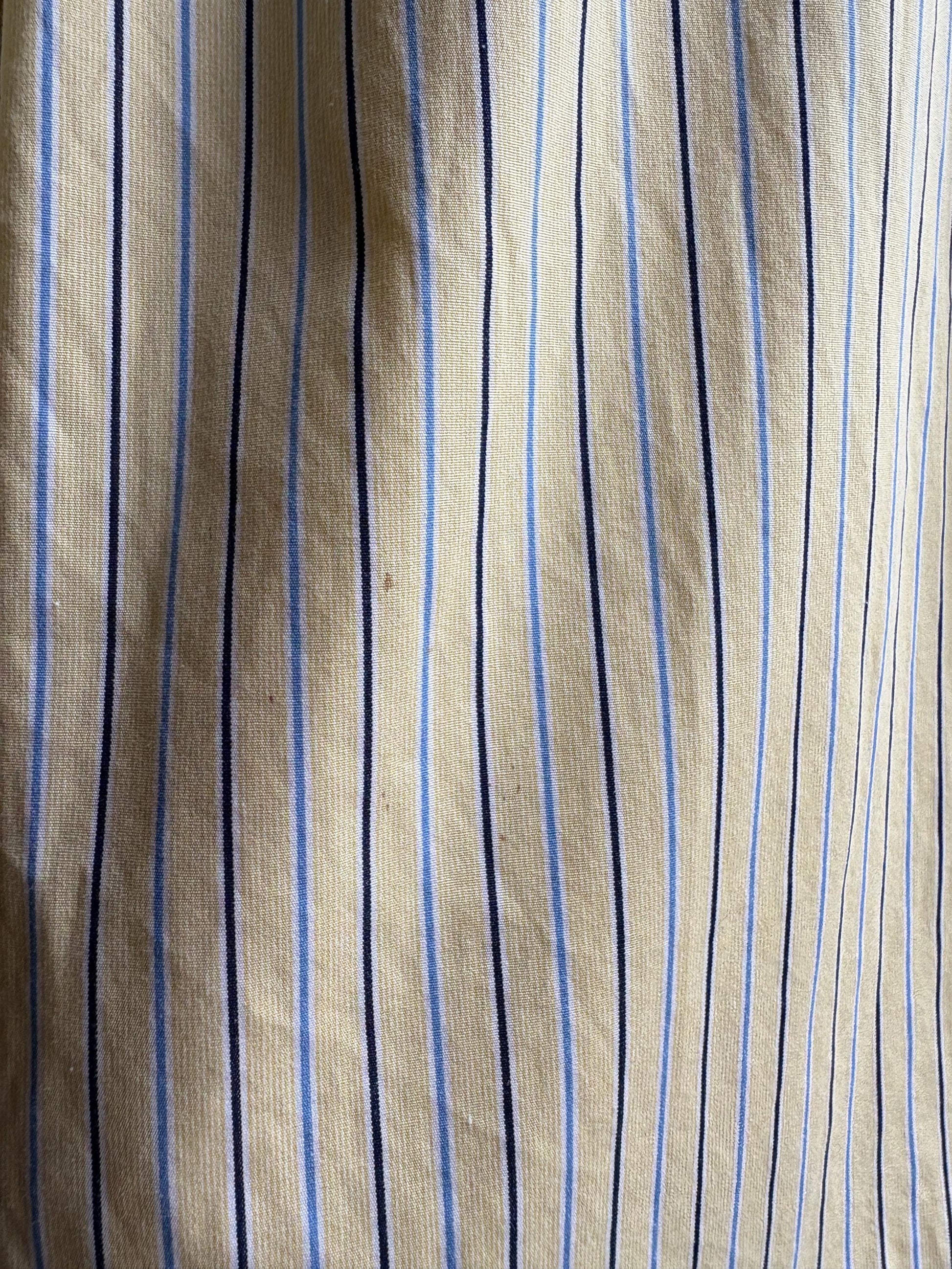 Ralph Lauren Boys Shirt, Striped Button Down, Preppy Old Money Cotton Shirt, Youth 16 Yellow Blue Vintage wear