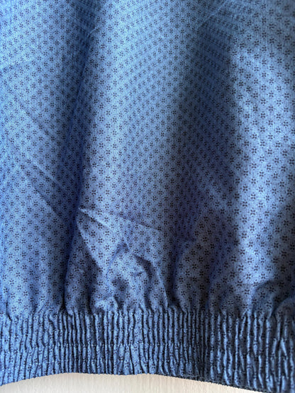 Vintage Emidio Tucci Blue Polo Shirt, Mens Retro Pattern button up, Lightweight Branded Summer Top, XL