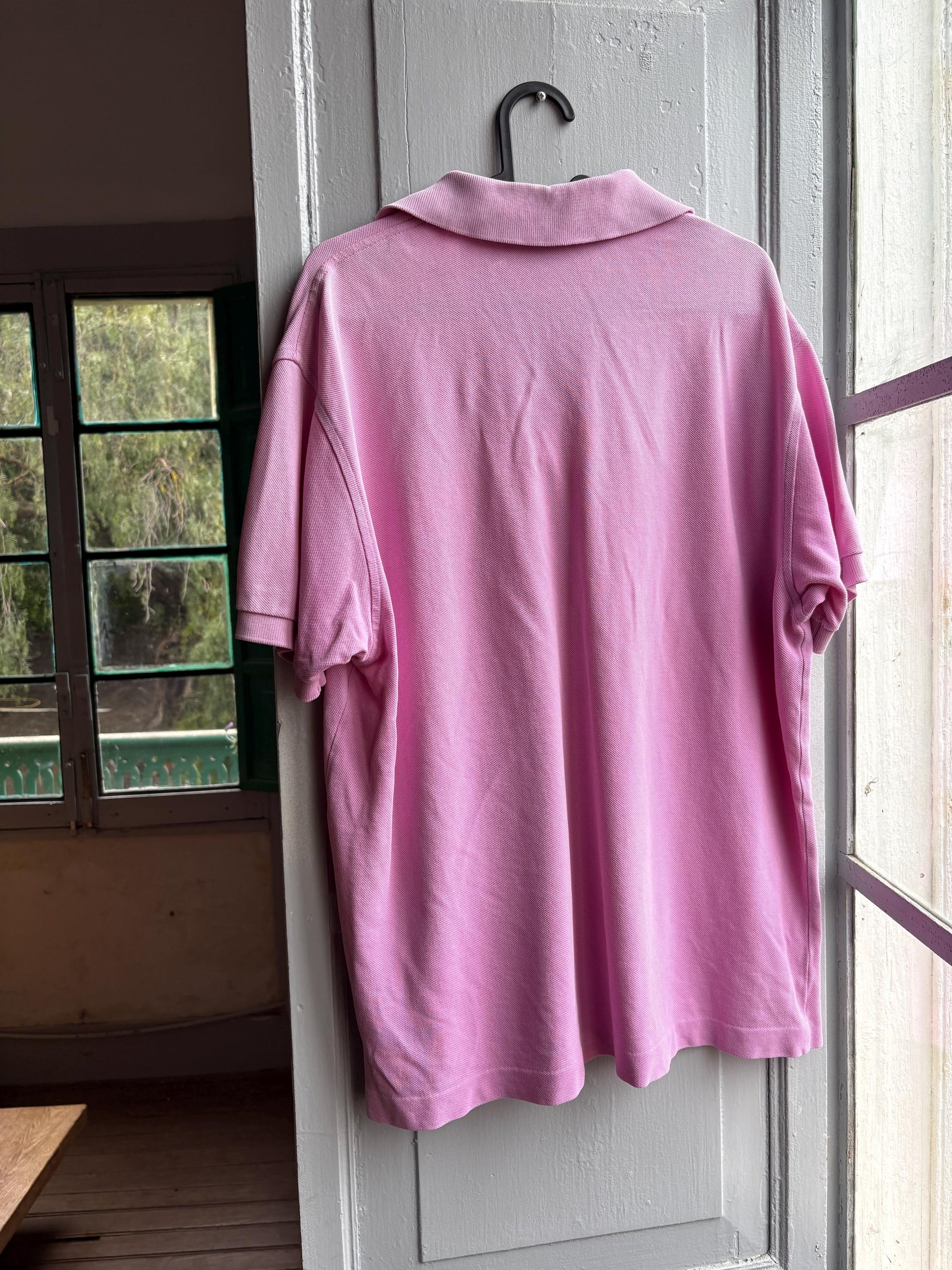 Vintage Burberry London Pink Polo Shirt, Mens Cotton branded wear, Made In Spain Luxury preppy golf style, Size L
