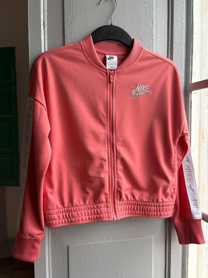 Nike Kids sports Jacket Pink Zip Up, Sportswear Girls Track Jacket, Y2K Athletic Streetwear, Size 146 - 156