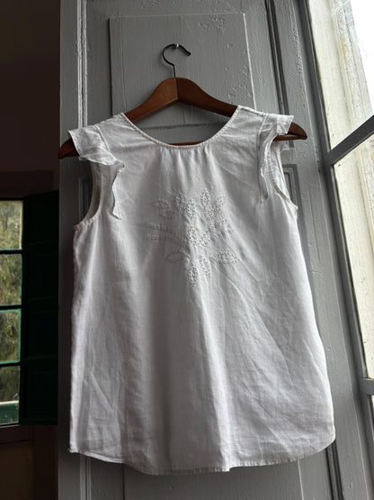 Vintage White Linen Camisole For Girls — additional view 5