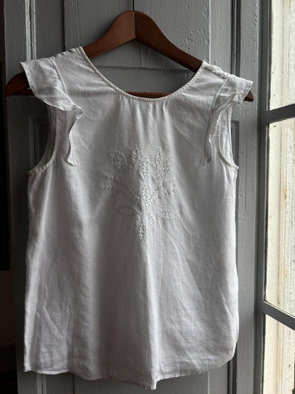 Vintage White Linen Camisole For Girls — additional view 7