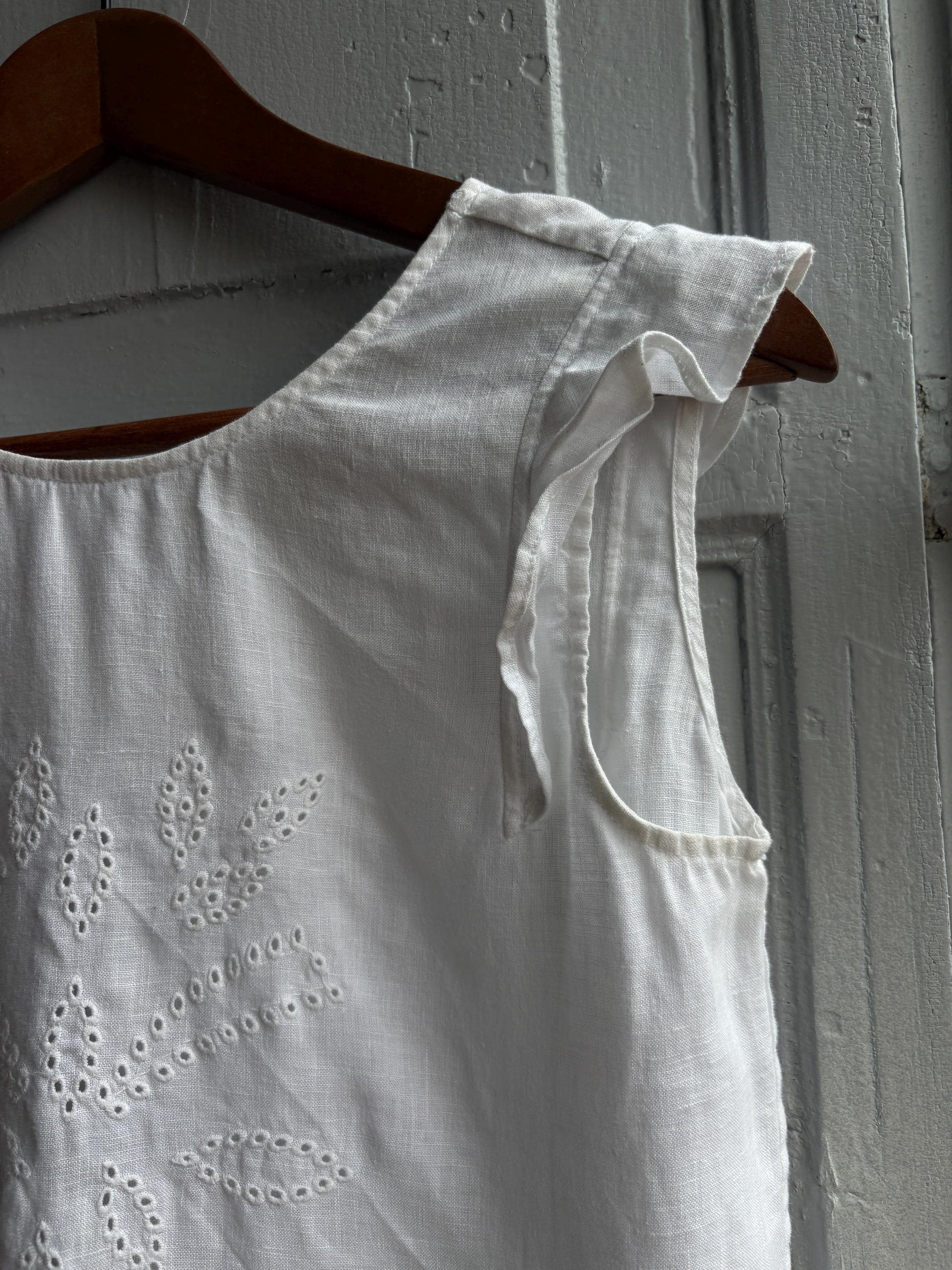 Vintage White Linen Camisole For Girls — additional view 8