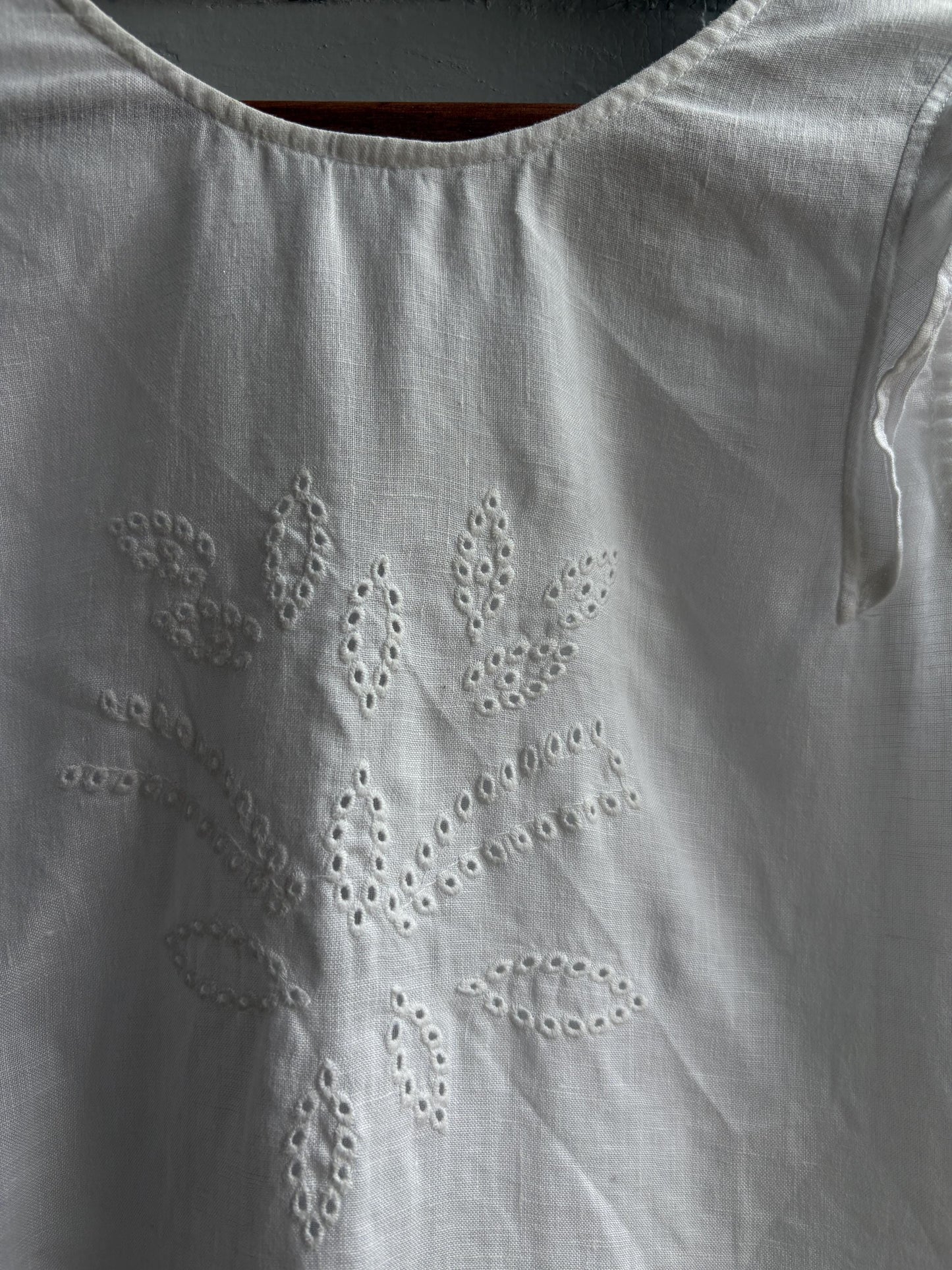 Vintage White Linen Camisole For Girls — additional view 10