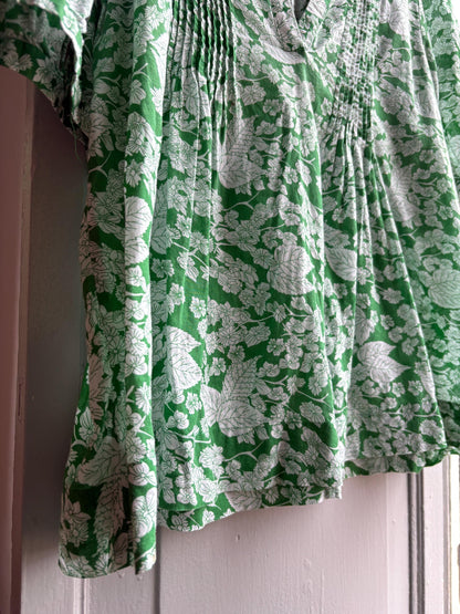 Floral Green Cotton Blouse by Pedro Del Hierro — additional view 6