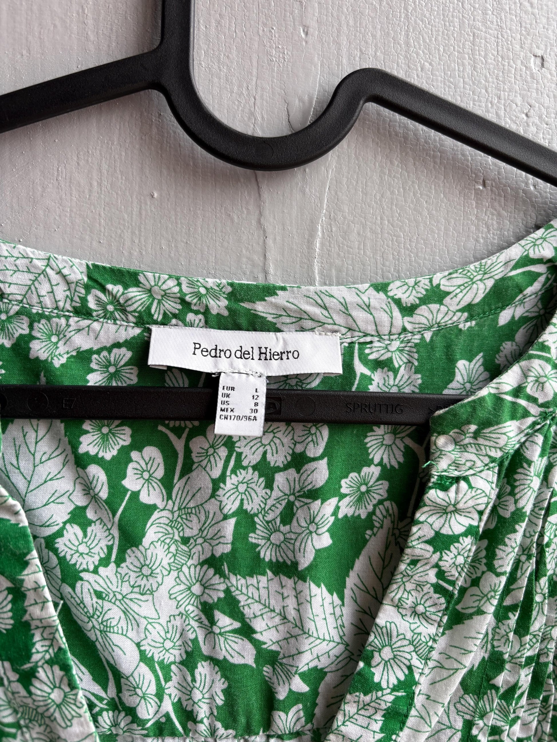 Floral Green Cotton Blouse by Pedro Del Hierro — additional view 8