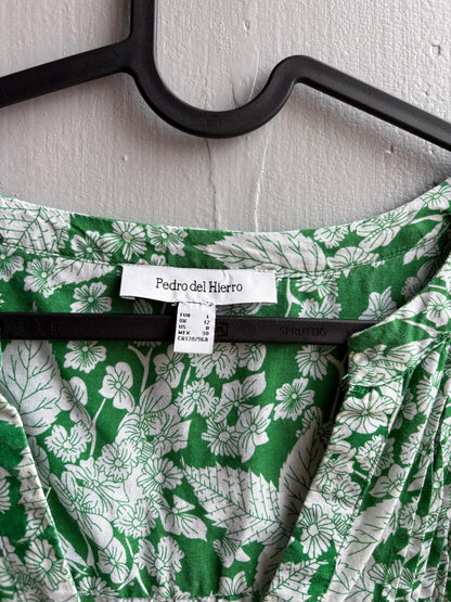Floral Green Cotton Blouse by Pedro Del Hierro — additional view 8
