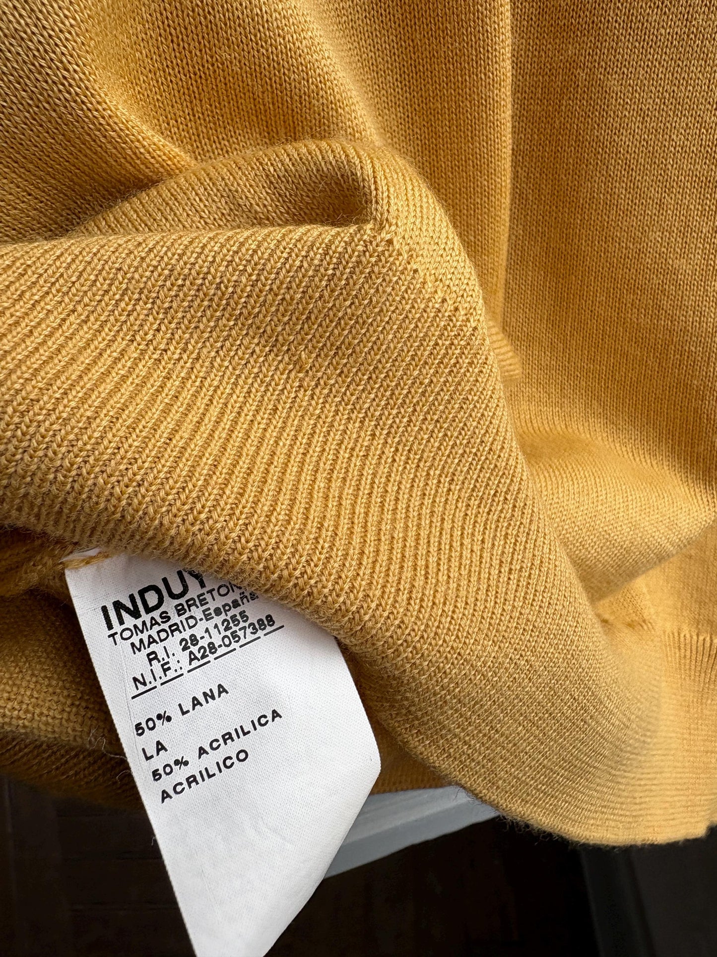 Vintage Yellow Wool Jumper for Men — back view