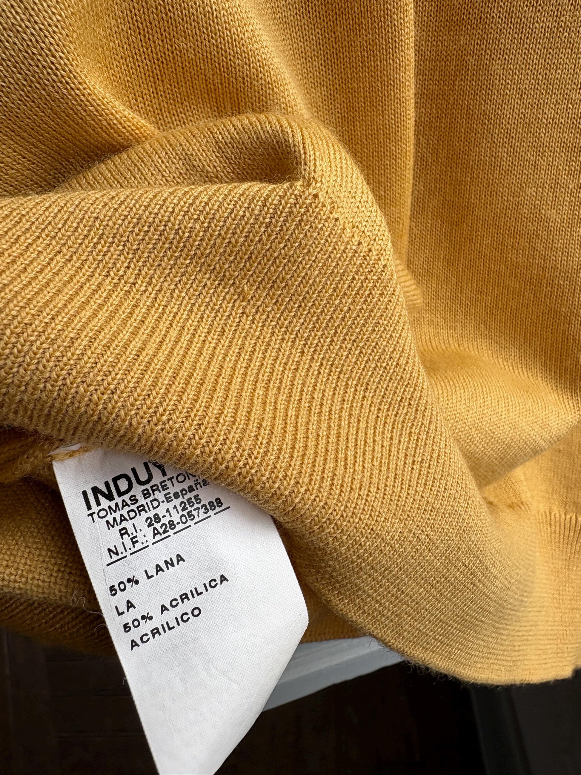 Vintage Yellow Wool Jumper for Men — back view