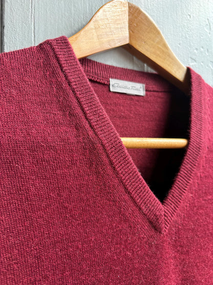 Burgundy Wool Vintage Sweater Vest — additional view 8