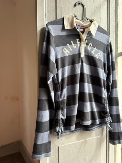 Tommy Hilfiger Girls Rugby Polo Shirt, Striped Glitter Preppy Y2K Cotton Top, Size 164 Teen Fashion