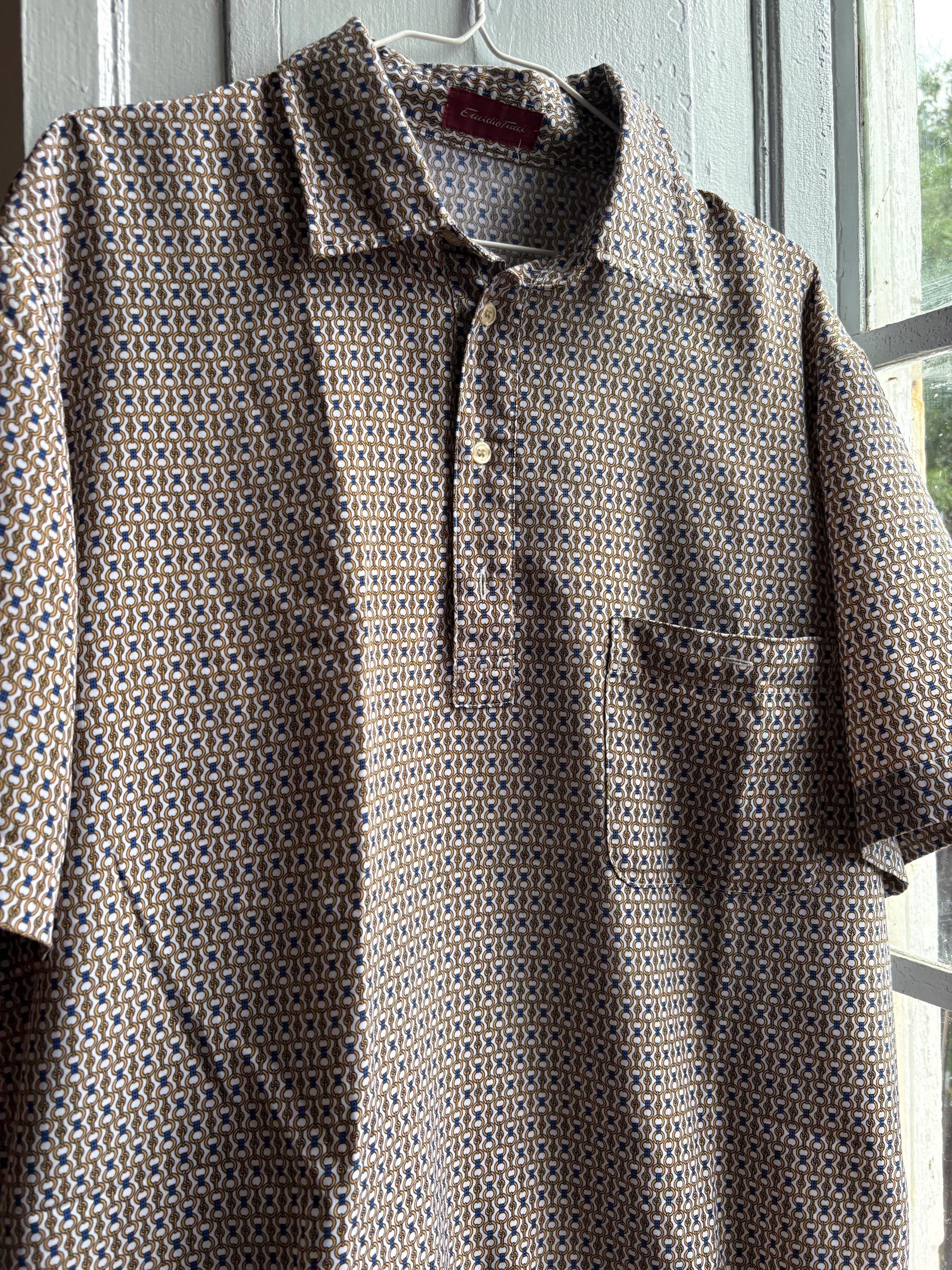 Vintage Emidio Tucci Patterned Polo Shirt — additional view 6
