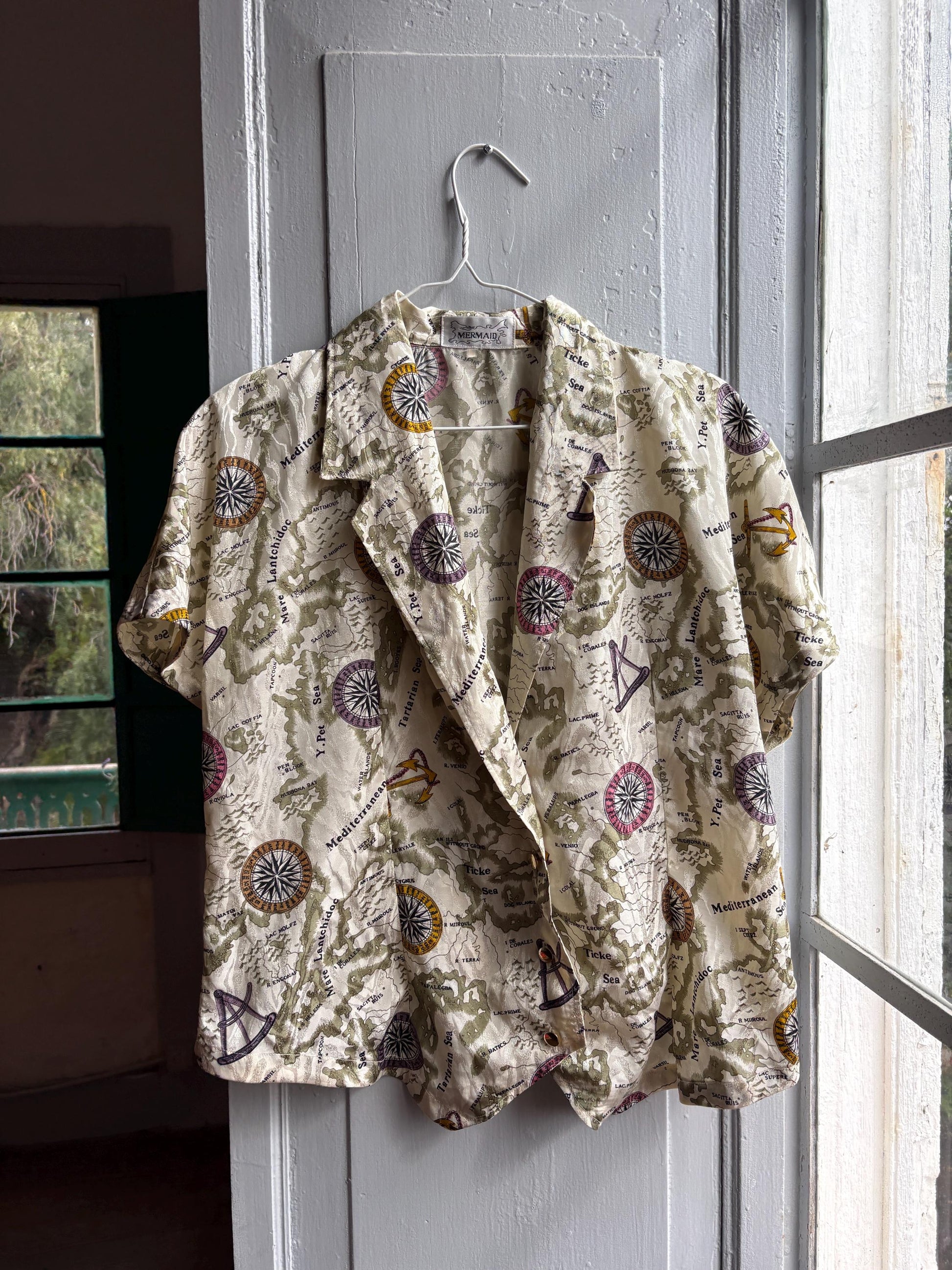 Vintage Nautical Map Blouse — additional view 7