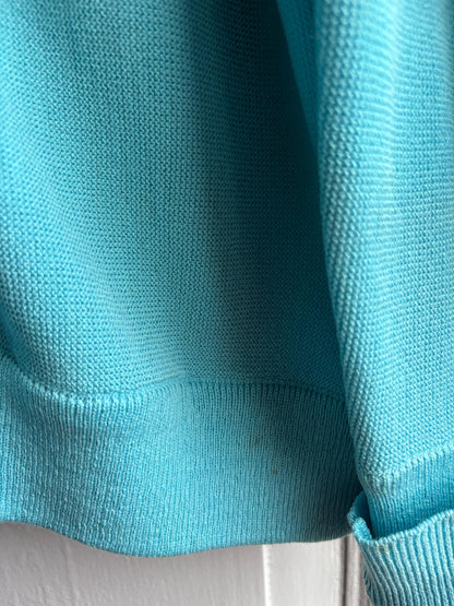 Vintage blue Chemise Lacoste Cardigan, Made In Spain, Grandpa Core Knit Sweater, True vintage Luxury vest, Unisex L XL