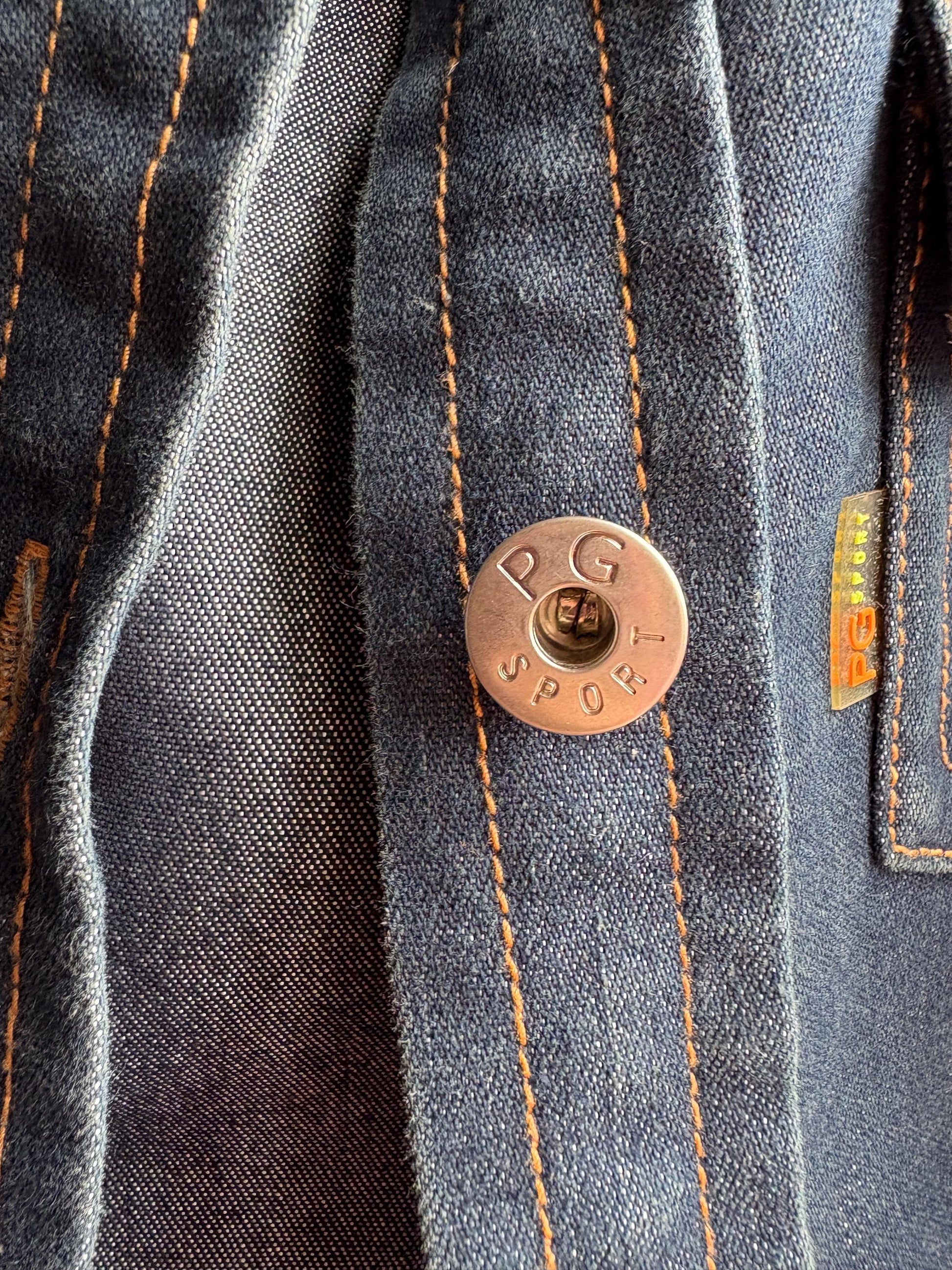 Purificación García Sport Denim Jacket, Vintage Dark Wash Buckle Jacket, Y2K Chic Fitted Designer Women Jacket, XS