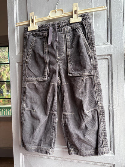 Mini Boden Kids Corduroy Pants, Grey Cotton Trousers, Utility Pants, Sustainable fashuon, Boys Age 3