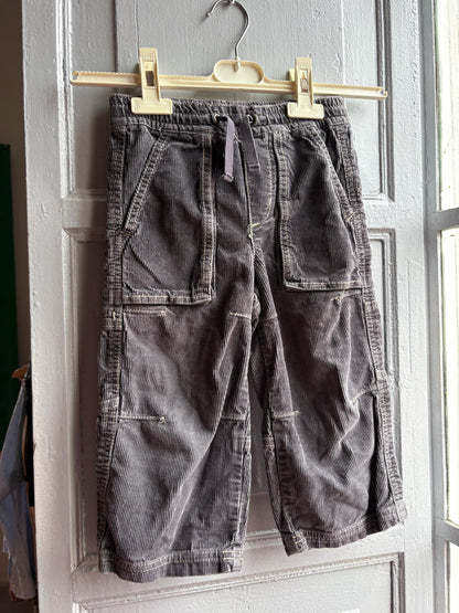 Mini Boden Kids Corduroy Pants, Grey Cotton Trousers, Utility Pants, Sustainable fashuon, Boys Age 3