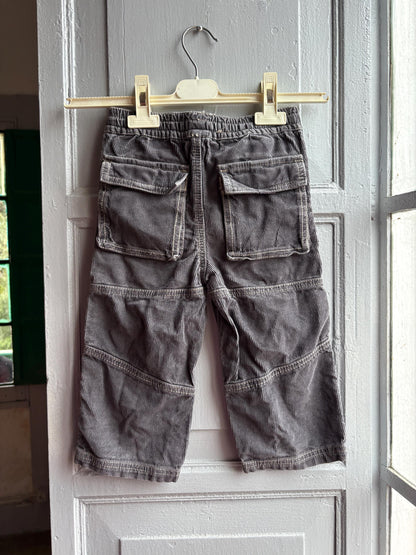 Mini Boden Kids Corduroy Pants, Grey Cotton Trousers, Utility Pants, Sustainable fashuon, Boys Age 3