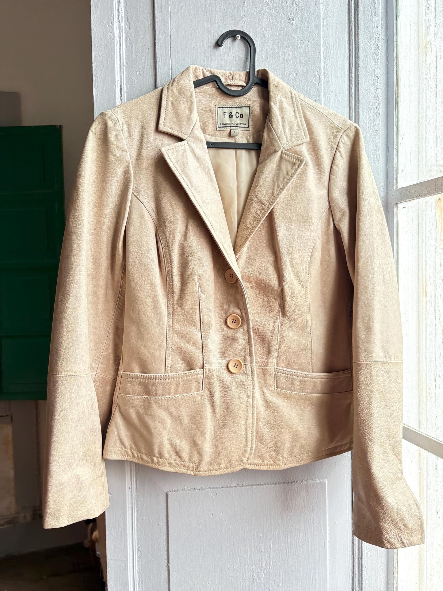 Beige Leather Blazer for Women — additional view 5